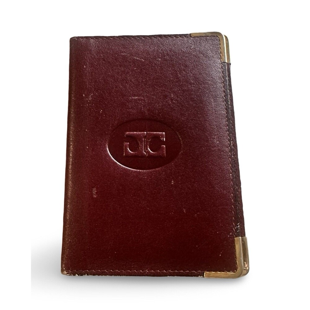 Jacob Wine Red genuine luxury leather bifold ID cardwallet Gold Plated hardware